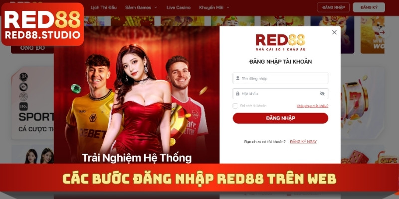 Các bước đăng nhập Red88 trên web