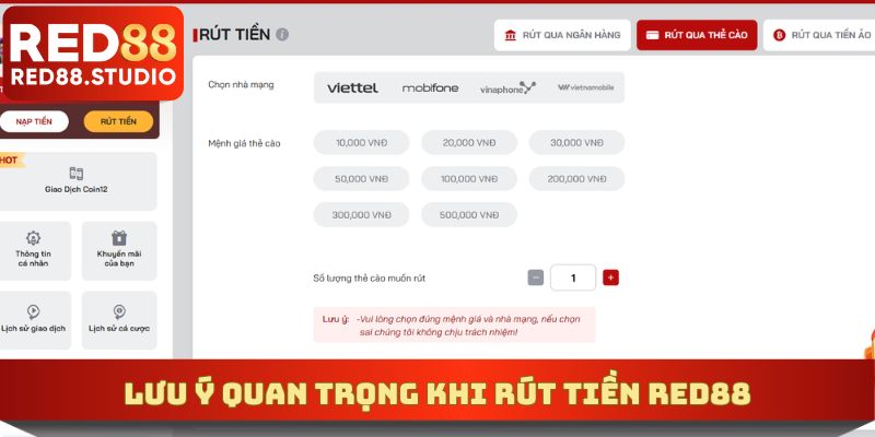 Điều cần lưu tâm khi thực hiện thanh toán rút thưởng tại RED88