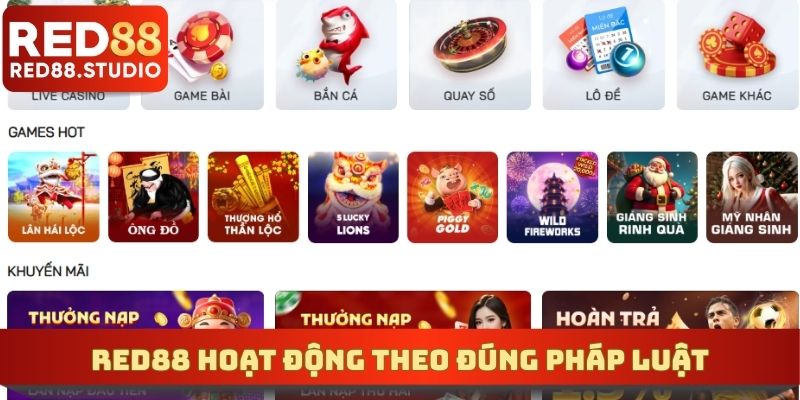 RED88 hoạt động theo đúng pháp luật